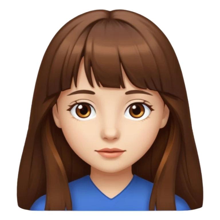 Girl with long hair and bangs sticker