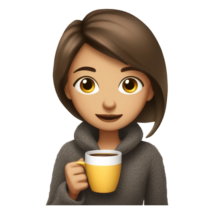 Girl drink coffee and cozy mood sticker