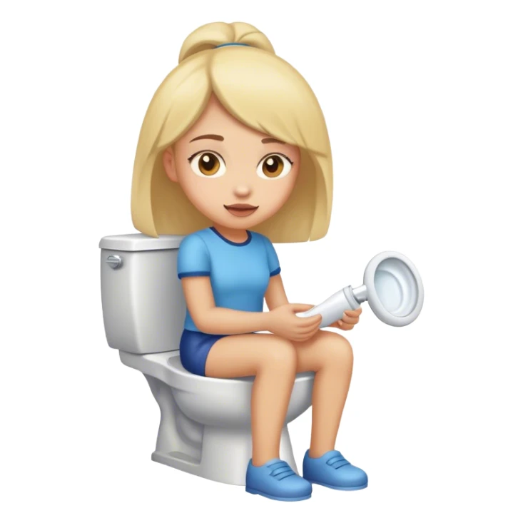 Girl on toilet sticker