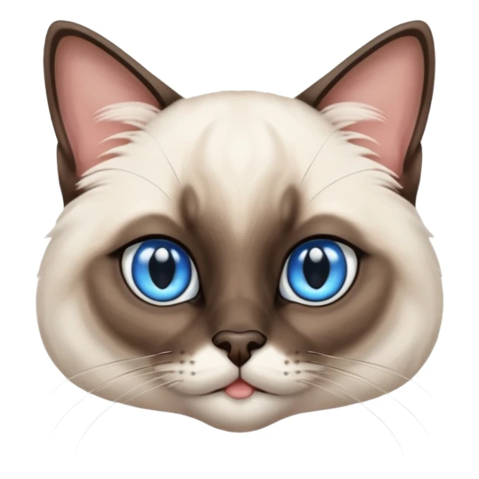 
Siamese cat face long hair fur sticker