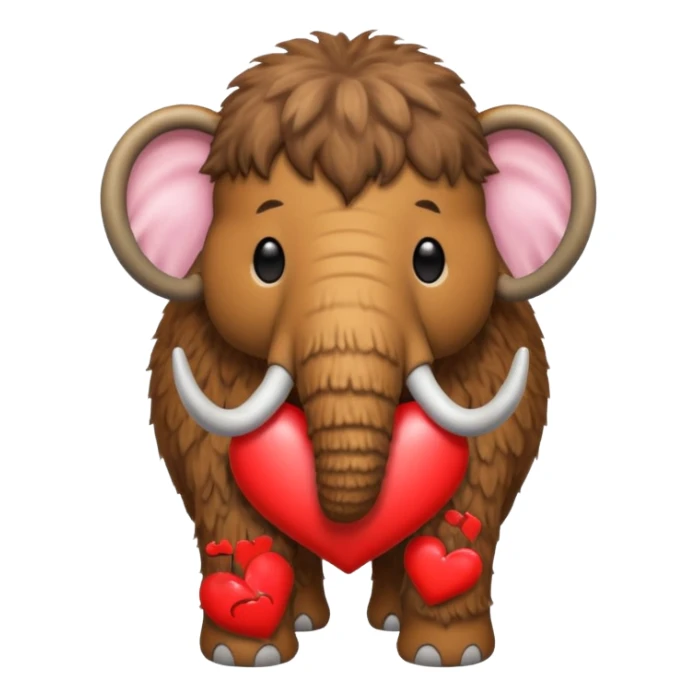 mamut lanudo con corazon para copiar y pegar en chat sticker