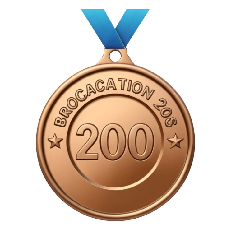 Create a medal which has an inscription "Brocation 2026" sticker