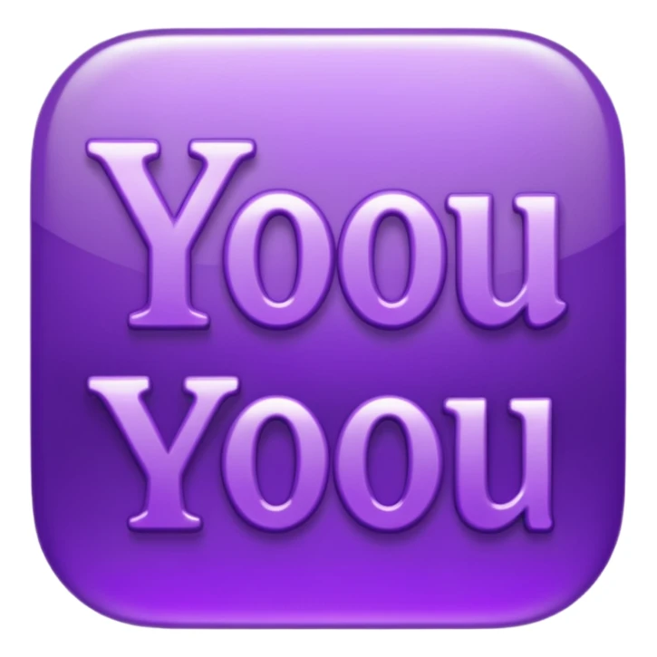 text that spells "YOU" in a shiny purple fancy font  sticker