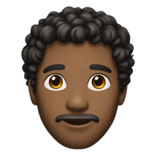 brown skin man with mi long black curly hair sticker