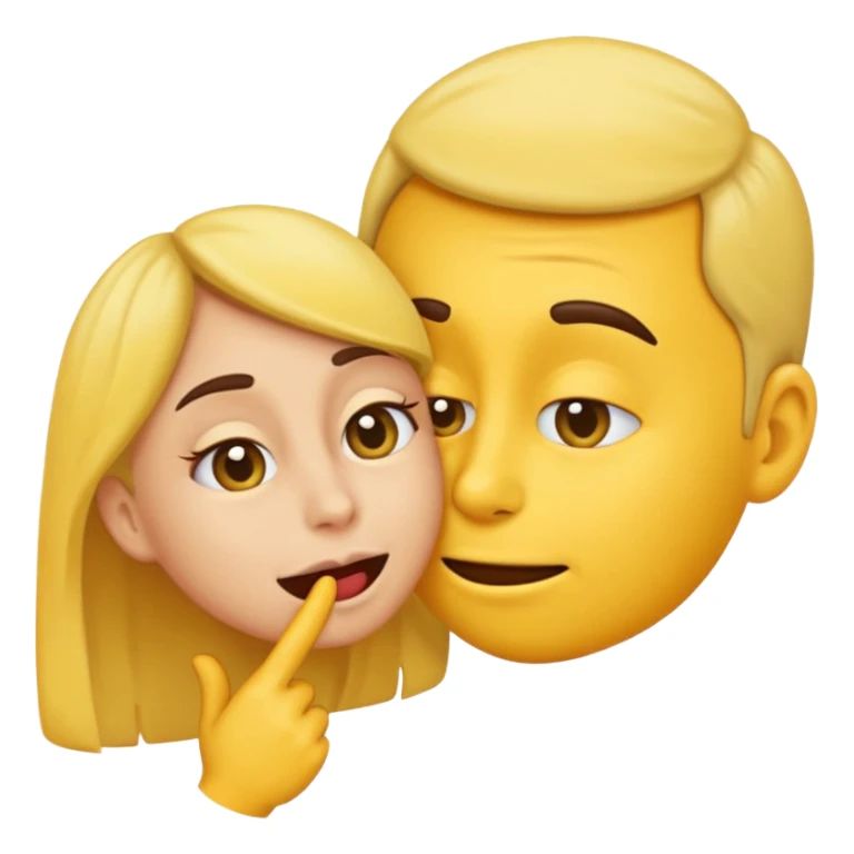 an emoji sniffing another emoji's cheek, with a small sniffing gesture sticker
