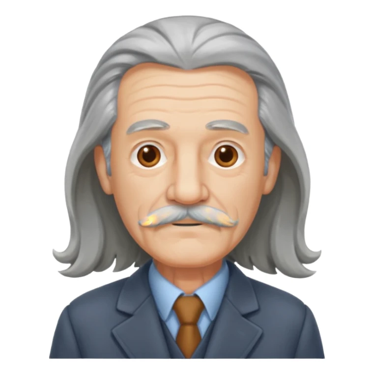 old man long hair long mustache in a warm suit sticker