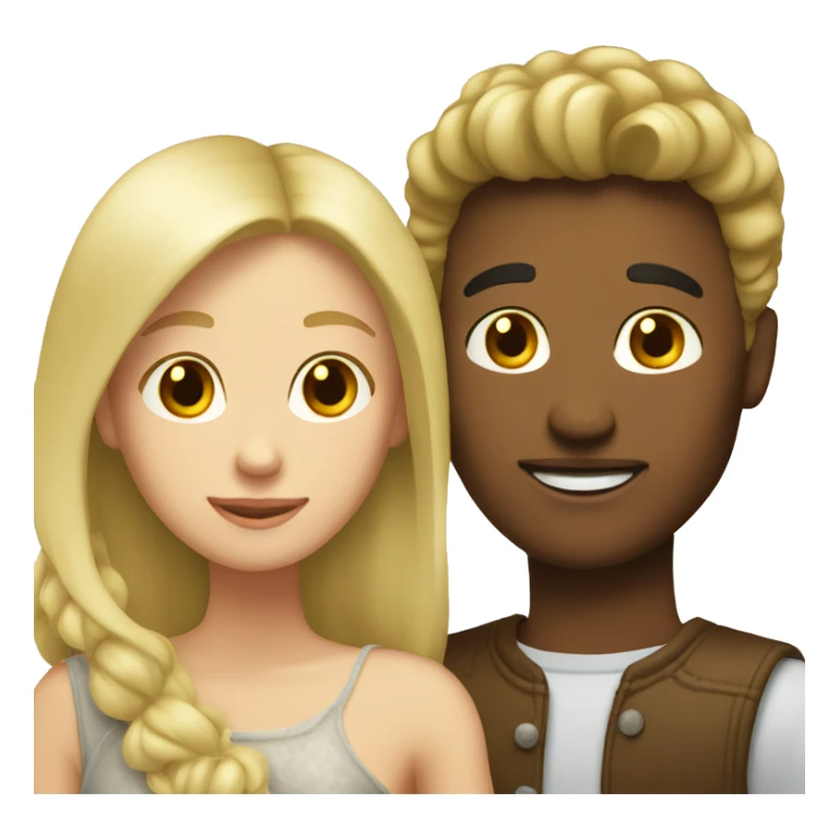 Blond man and brunette woman in love sticker