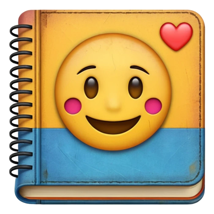The textbook with 'Emoji' on the cover sticker