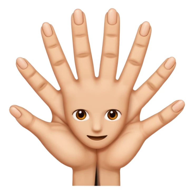 Face 2 hands with 6 on one and 7 on the other one sticker