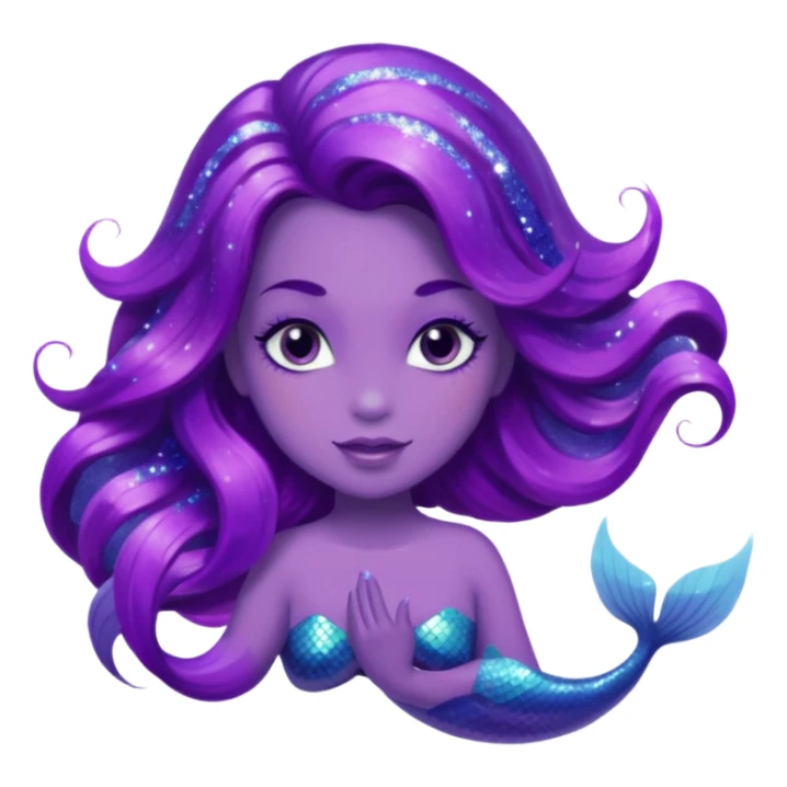 glitter purple mermiad sticker