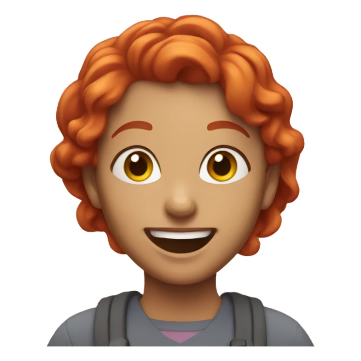 red hair female celebrating sticker
