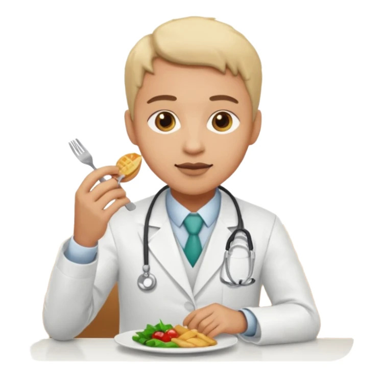 ligth doctor eating in restaurant full body sticker