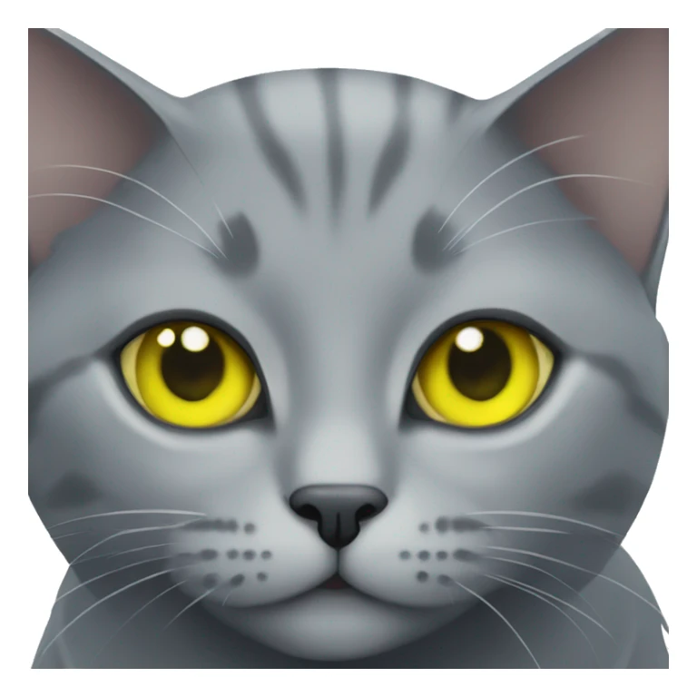 Gray cat with yellow-green eyes Russian blue breed sticker