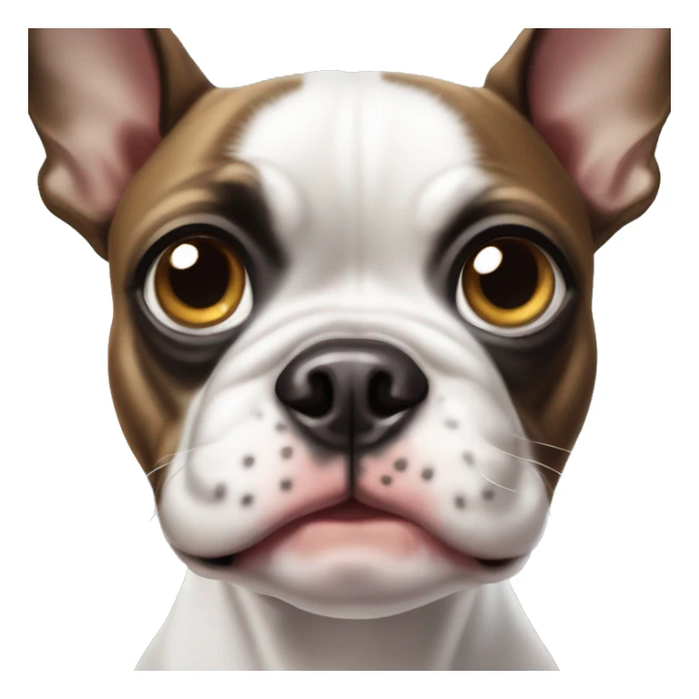 boston terrier, eyes looking in different directions sticker