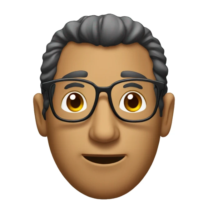 Chico trigueño con semirulos y lentes trasparentes sticker