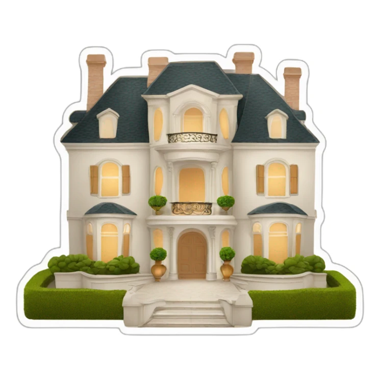 Luxurious Mansion with a cardboard written “luxe” sticker