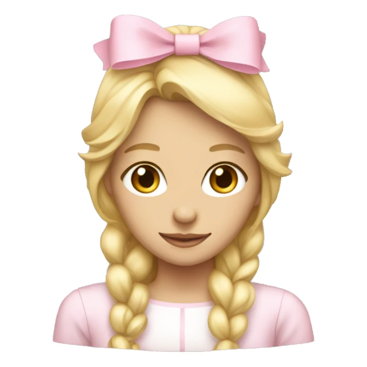 blonde girl from behind with light pink bow sticker