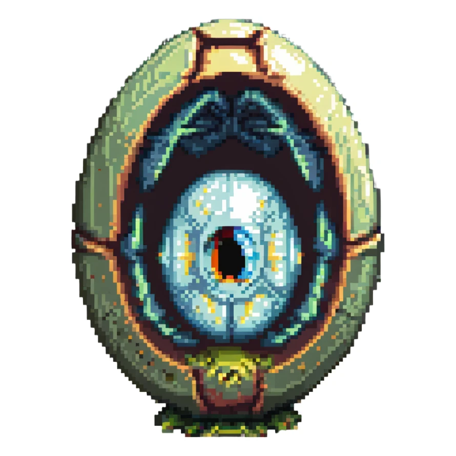 cranial, eye, MRI, SCAN, egg, embryonic, inside of glass egg, alien, eerie sticker