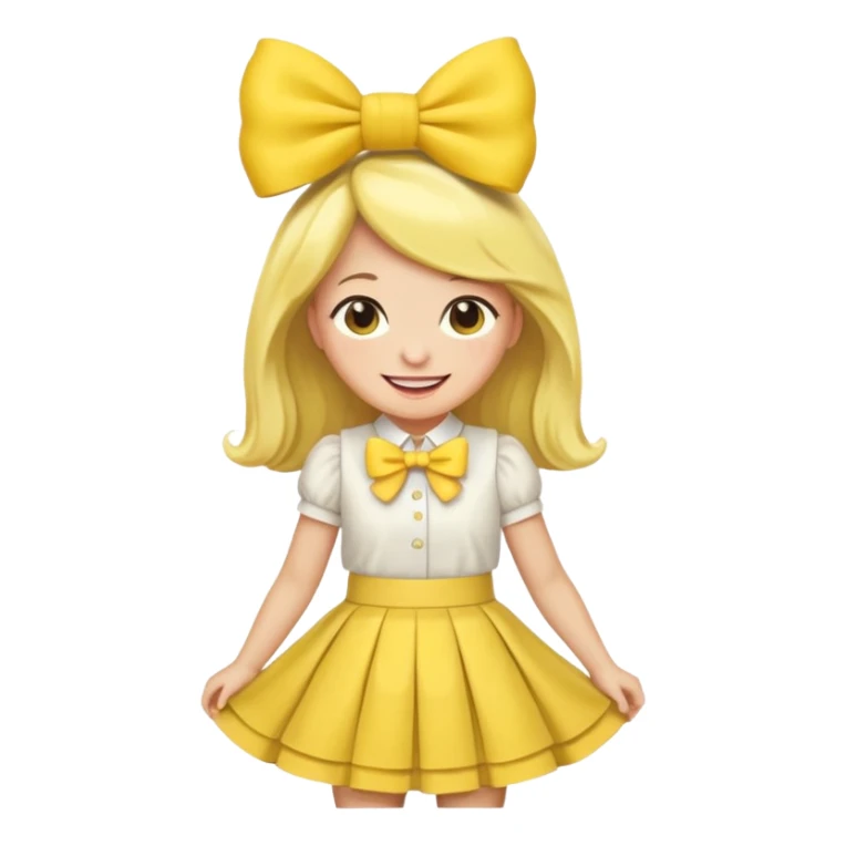 Lemon wearing skirt and hairbow sticker