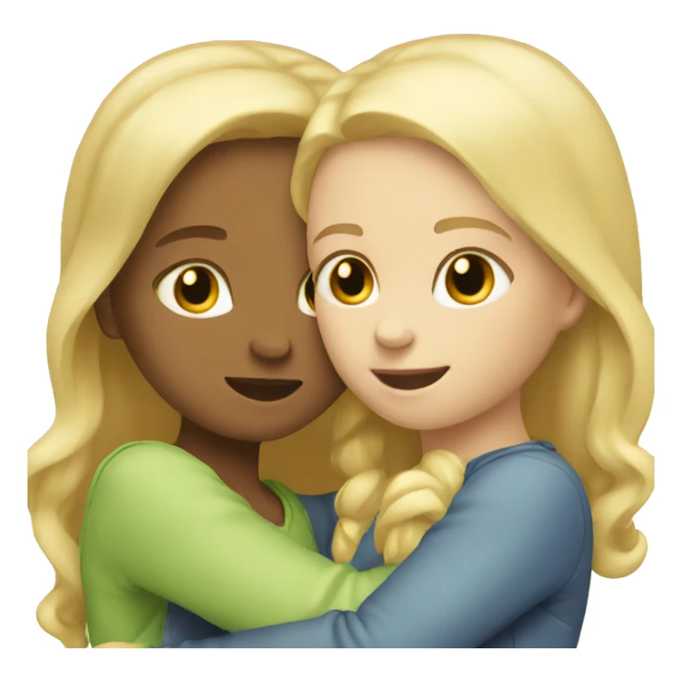 Two blonde girls hugging each other sticker