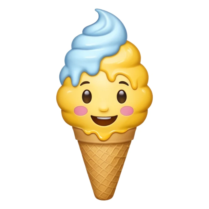 emoji eating icecream sticker