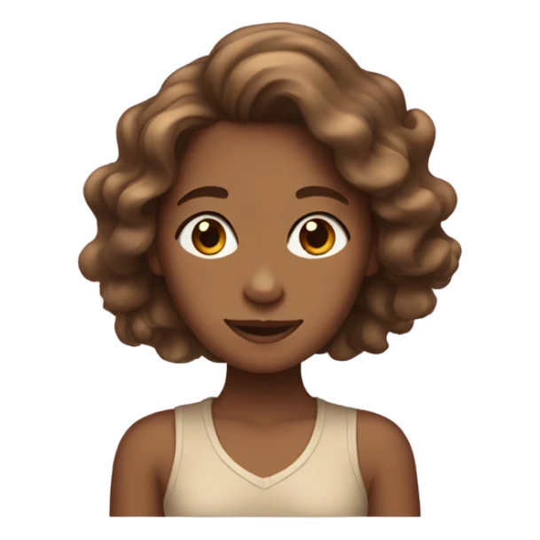 Tan girl with wavy brown hair sticker
