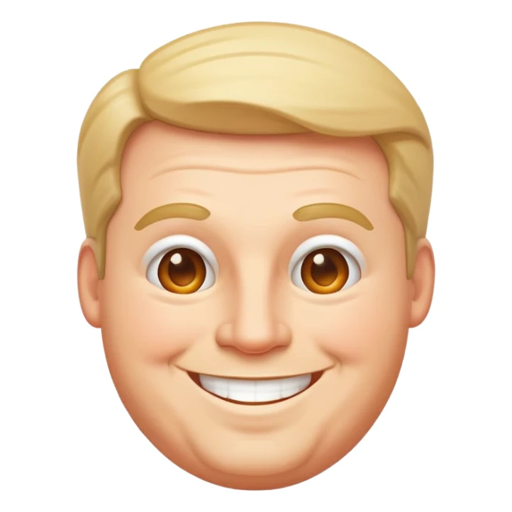 happy plump white American man sticker