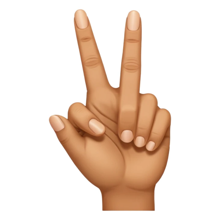 a closed hand with the index finger and middle finger pointing sticker