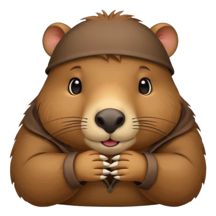 capybara with shy fingers sticker sticker