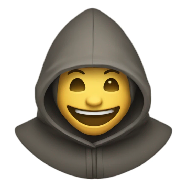 medieval saboteur laughing and escaping, hooded sticker