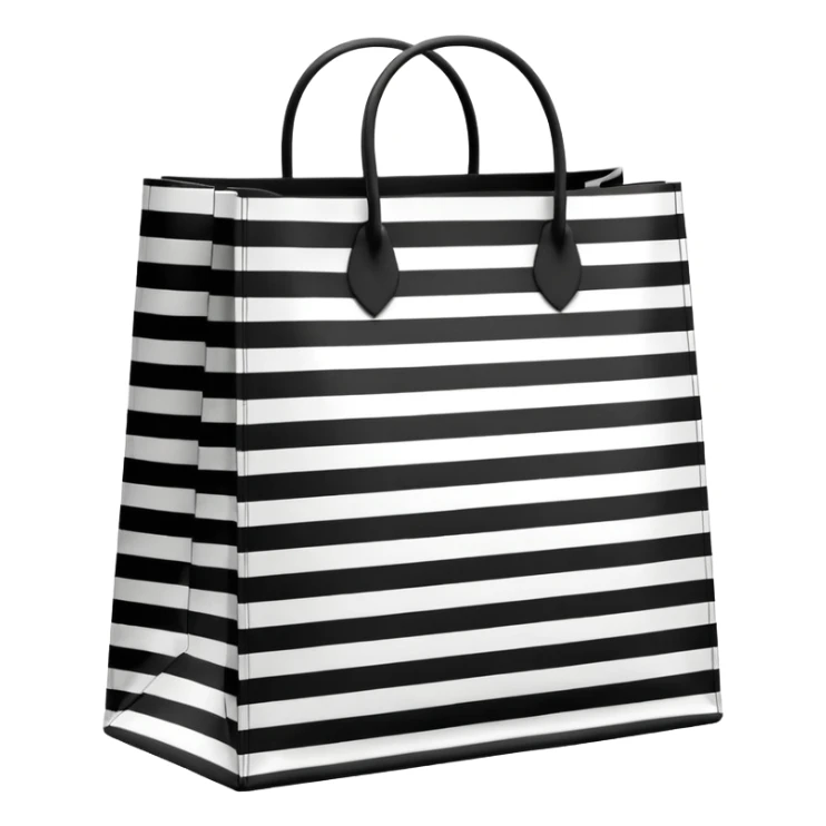 Black and white striped that says Sephora shopping bag sticker