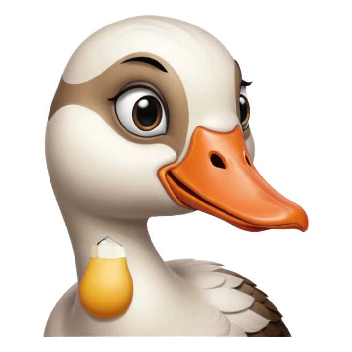 Goose with big eyelashes and big lips and big nails and a big booty sticker