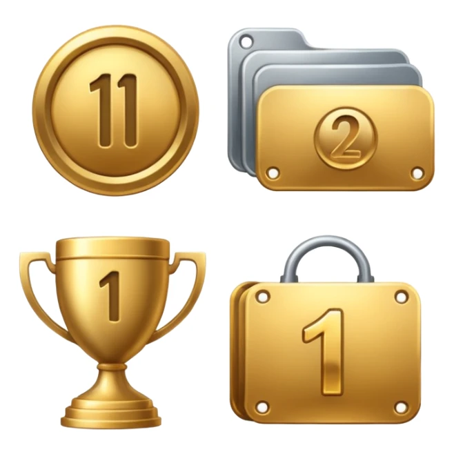 icons for paid subscriptions at different levels with the number 1 sticker