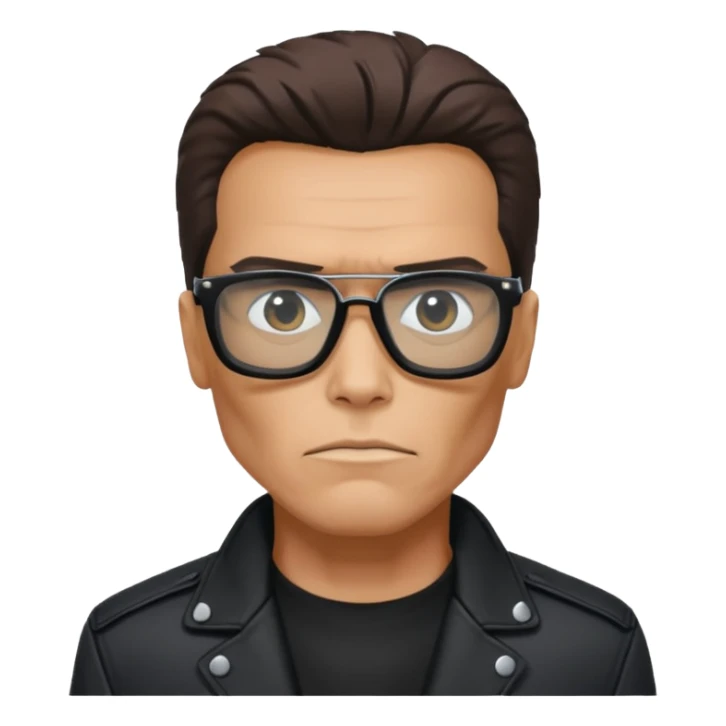 terminator shwartzneger only top in his black glasses and his black jacket sticker