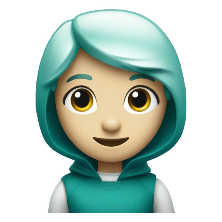 AI chatbot in a dark teal colour. Cute and friendly looking. sticker