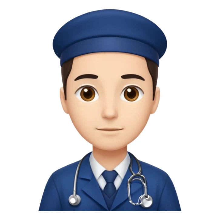 doctor con uniforme azul oscuro sticker