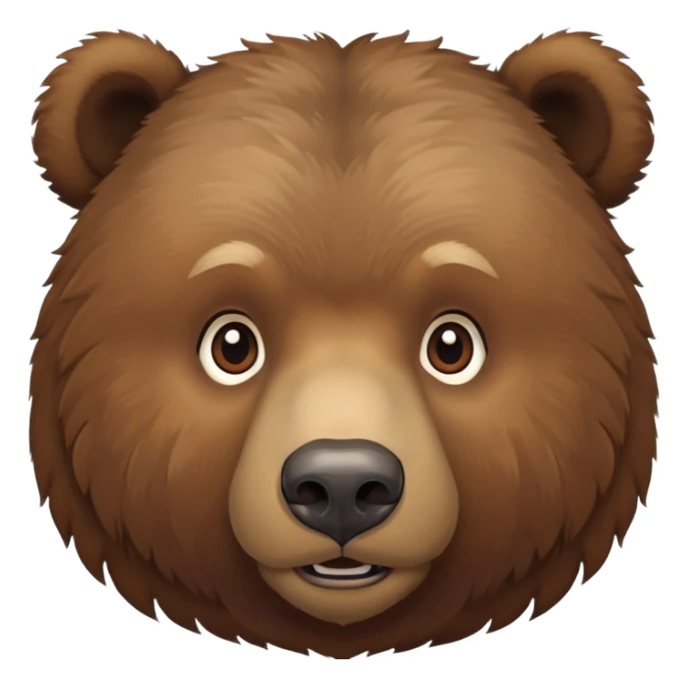 Gentle Russian brown bear head, soft gaze, front view sticker