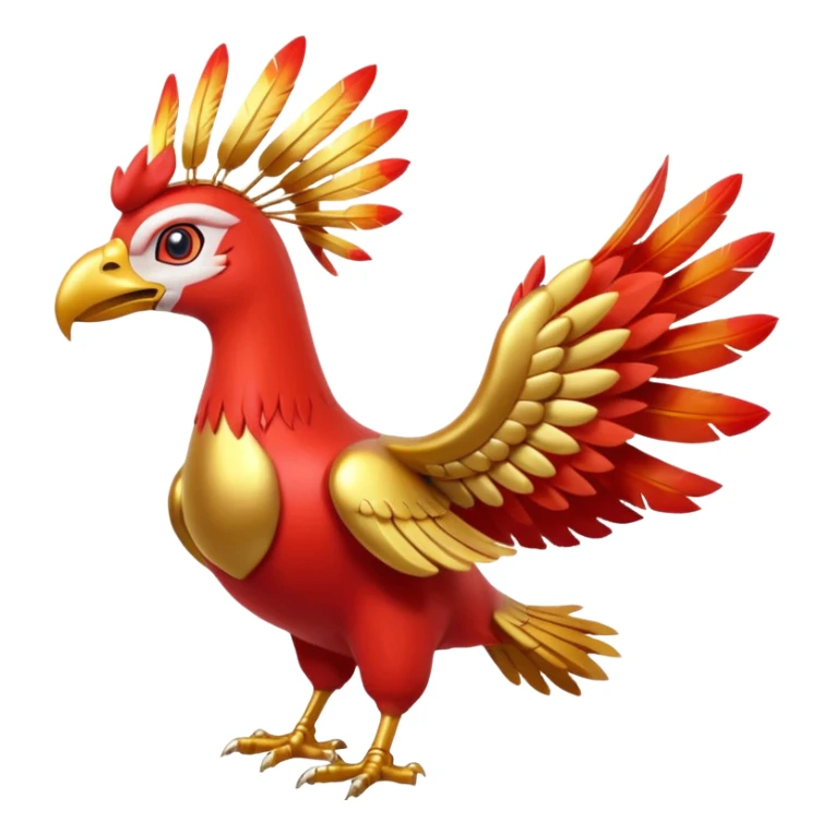 Pokemon red and green legendary Ho-Oh sticker