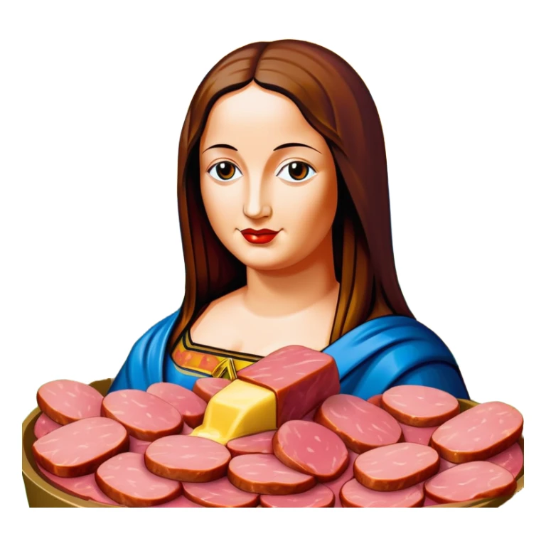 pop art monalisa SPAM meat slop landscape  sticker