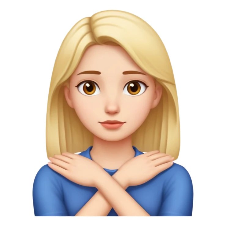 Girl with hands crossed on neck  sticker