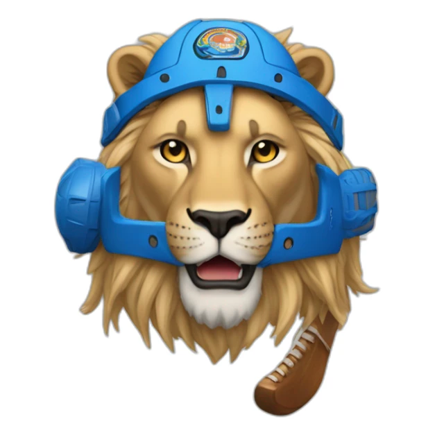 Un hockeyeur avec un tête de lion  sticker