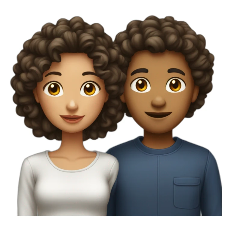 Couple fille cheveux bouclés et garçon noir  sticker