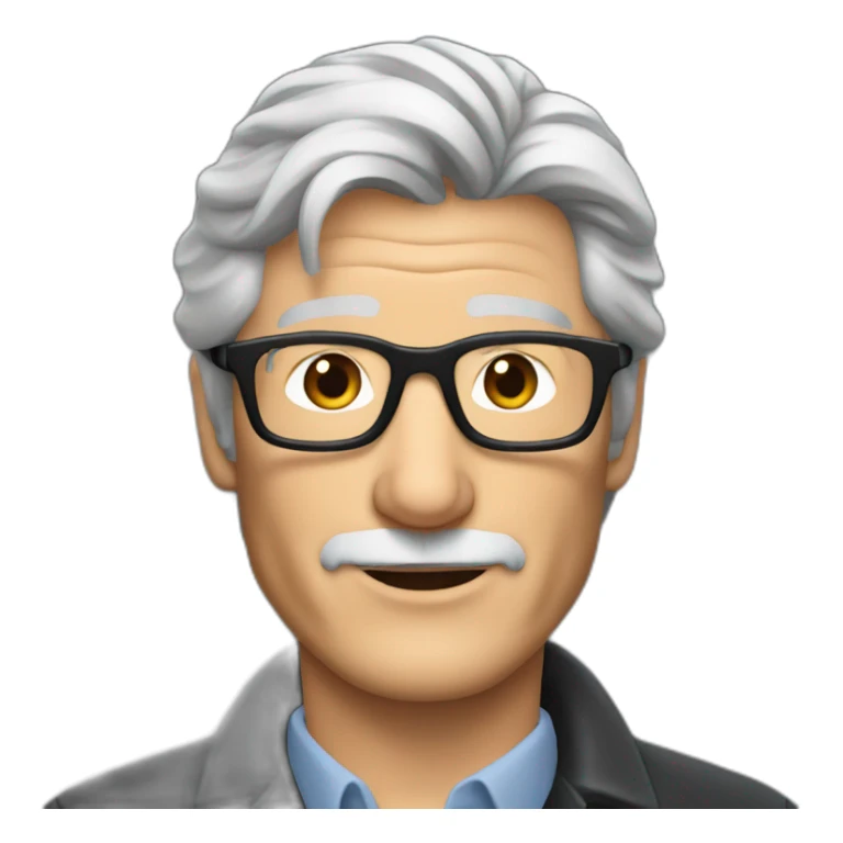 Richard Gere with barely grey hair, beard and glasses sticker