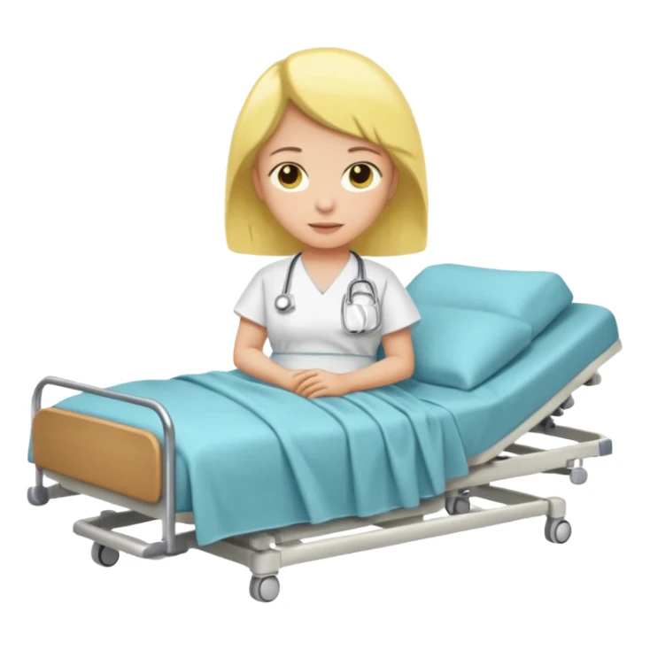 pessoa com a pele amarela deitada em uma maca de hospital sticker