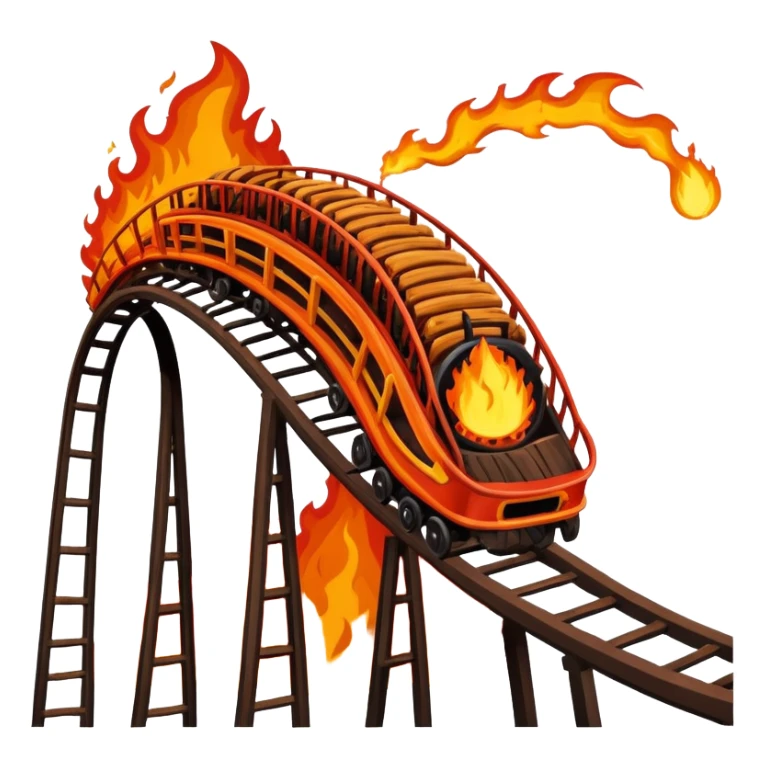 super Dangerous wood Roller Coaster with fire sticker