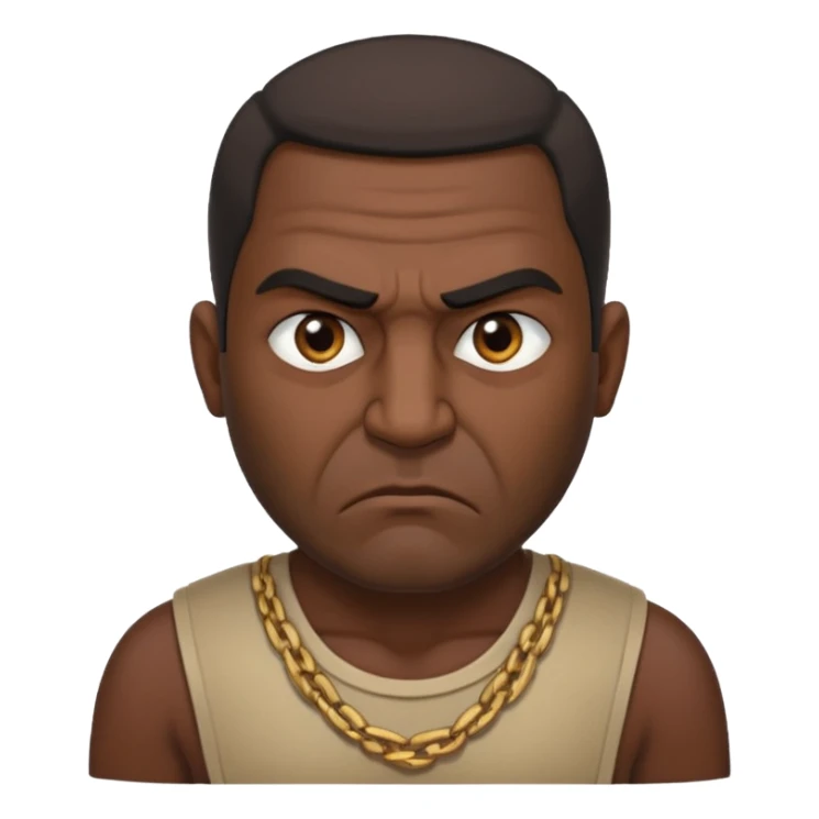 an angry Iraqi, in profile, chest-high sticker