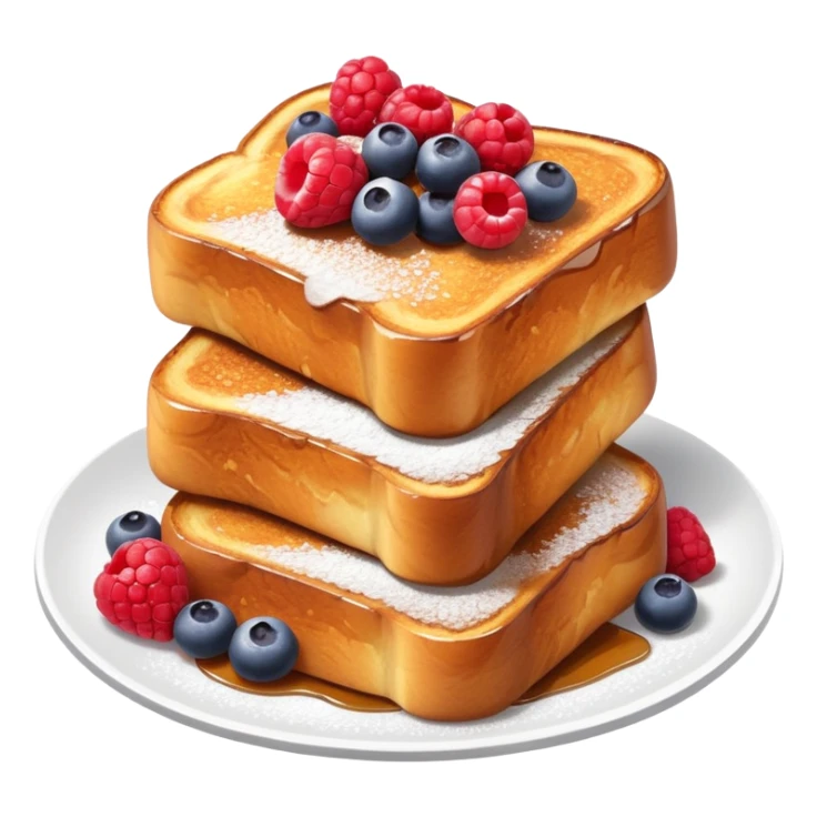 French toast with powdered sugar and berries sticker