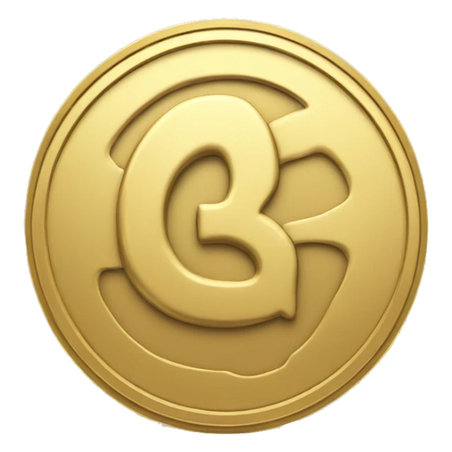 Gold coin depicting the letter iQ sticker