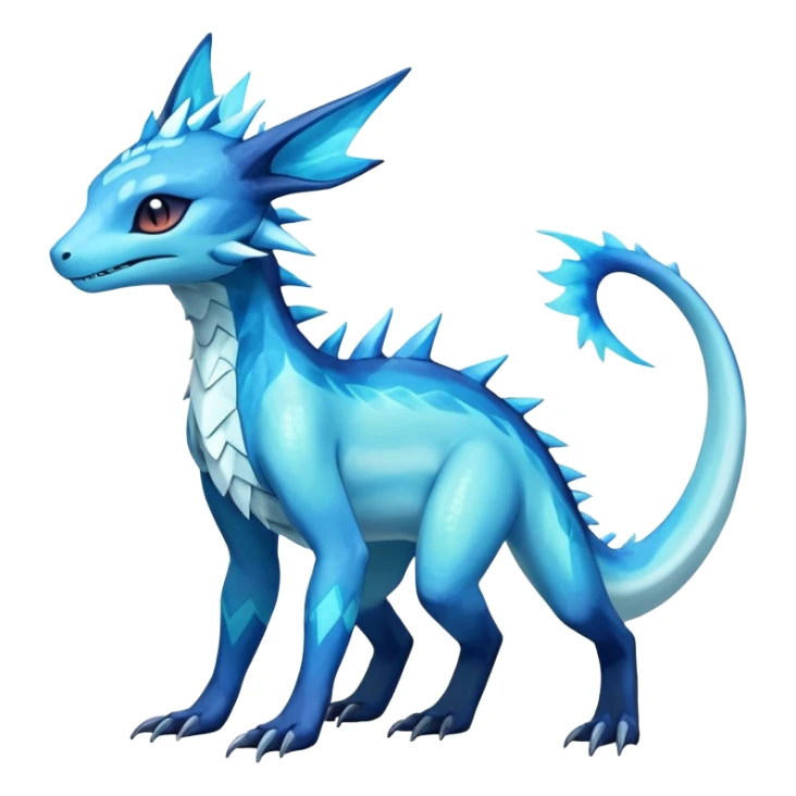 Colorful Iridescent Exotic Salandit-Aurorus-Glaceon-Fakémon-hybrid-creature (full body)  sticker