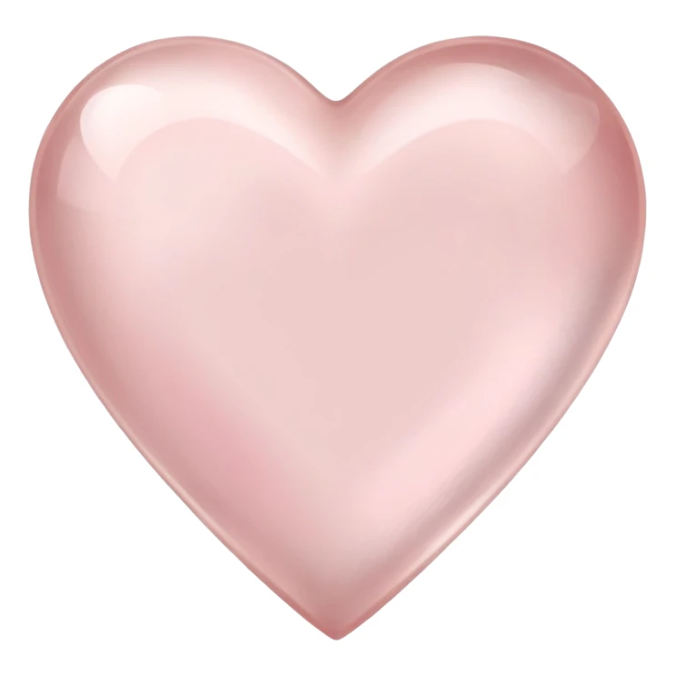 Polished rose quartz heart gemstone with pale pink color and soft glow sticker